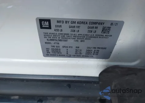 2022 Buick Encore Gx Fwd Essence из США, поврежденный, VIN KL4MMFSL2NB015587